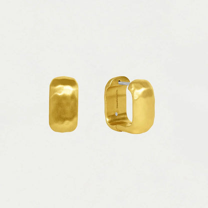 Nomad Square Huggie Hoops in Gold