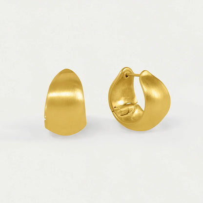 Flow Huggie Hoop Earrings in Gold