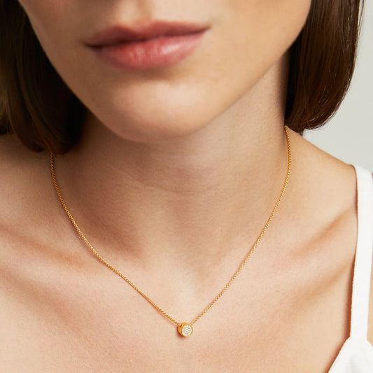 Signature Pave Pendant Necklace in Gold