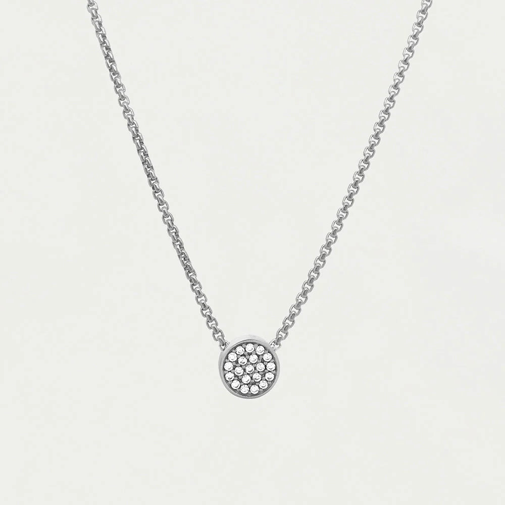 Signature Pave Pendant Necklace in Silver