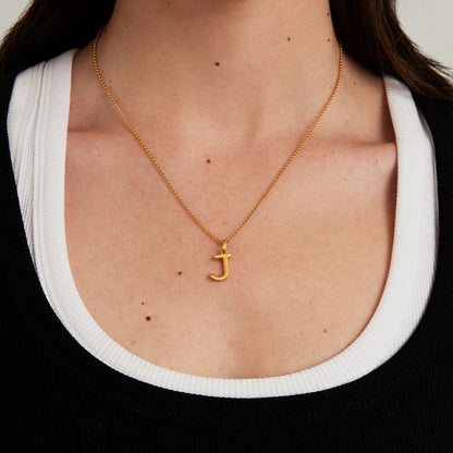 Classic Initial Necklace in Gold