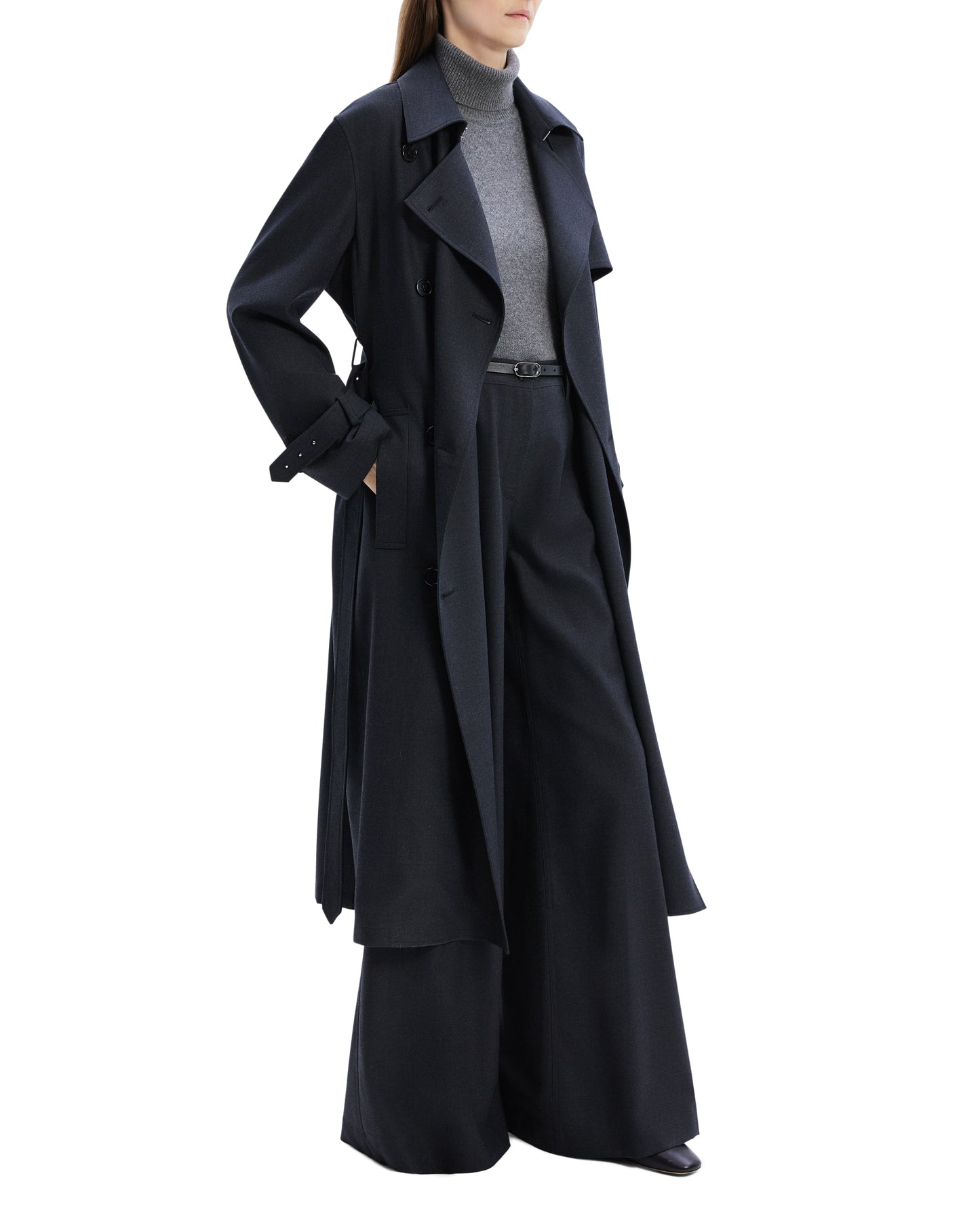 Relaxed Wool Trench Coat